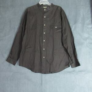 Vintage Kensington Road Shirt Men Large Black Button Preppy Minimalist Mountain